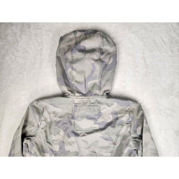 Hollister Womens Camo Utility Jacket Size Large Front Pockets & Button Detail - Picture 8 of 15